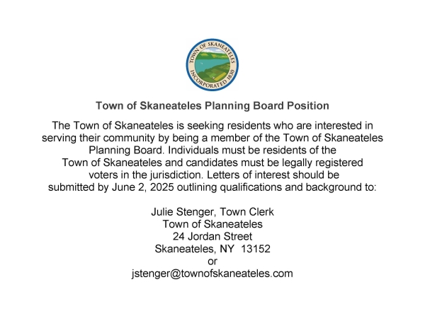 Town of Skaneateles Planning Board Position